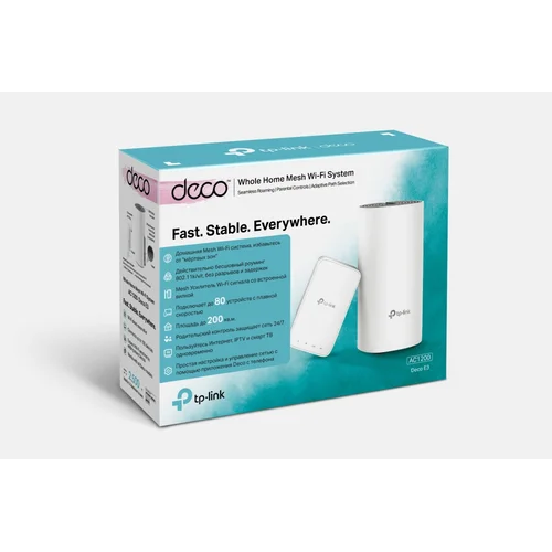 Комплект - Беспроводной маршрутизаитор AC1200 Домашняя Mesh Wi-Fi система Deco E3 (2 устройства)